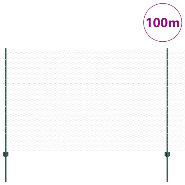 3336800_3.jpg vidaXL Oplotenie Stĺpy 11 ks U-Channel Zelené 150 cm Kov, vidaXL Hexagonálne Oplotenie Zelené 1.5x100 m Kov – Obrázok 3