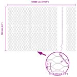 vidaXL Plotové stĺpiky 11 ks U-Channel zelené 160 cm z ocele, vidaXL Šesťuholníkový plot zelený 1.6x100 m z ocele – Obrázok 12