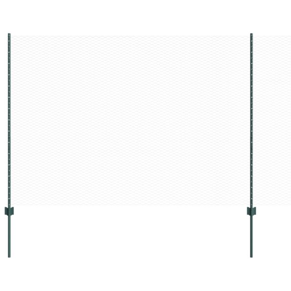 3336804_2.jpg vidaXL Plotové stĺpiky 11 ks U-Channel zelené 160 cm z ocele, vidaXL Šesťuholníkový plot zelený 1.6x100 m z ocele – Obrázok 2