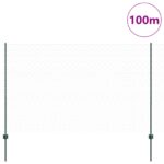 vidaXL Plotové stĺpiky 11 ks U-Channel zelené 160 cm z ocele, vidaXL Šesťuholníkový plot zelený 1.6x100 m z ocele – Obrázok 3