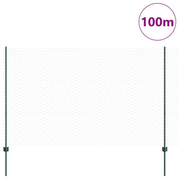 3336804_3.jpg vidaXL Plotové stĺpiky 11 ks U-Channel zelené 160 cm z ocele, vidaXL Šesťuholníkový plot zelený 1.6x100 m z ocele – Obrázok 3