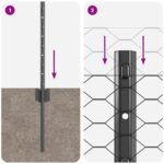 vidaXL Oplotné stĺpy 5 ks U-Channel Sivé 80 cm Ocel – Obrázok 9