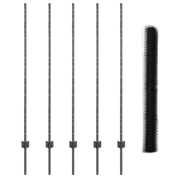 vidaXL Stĺpiky plotu 10 ks U-Channel sivé 140 cm oceľ – Obrázok 4