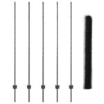 vidaXL Záhradné stĺpiky 10 ks U-Channel Sivé 150 cm Oceľ – Obrázok 4