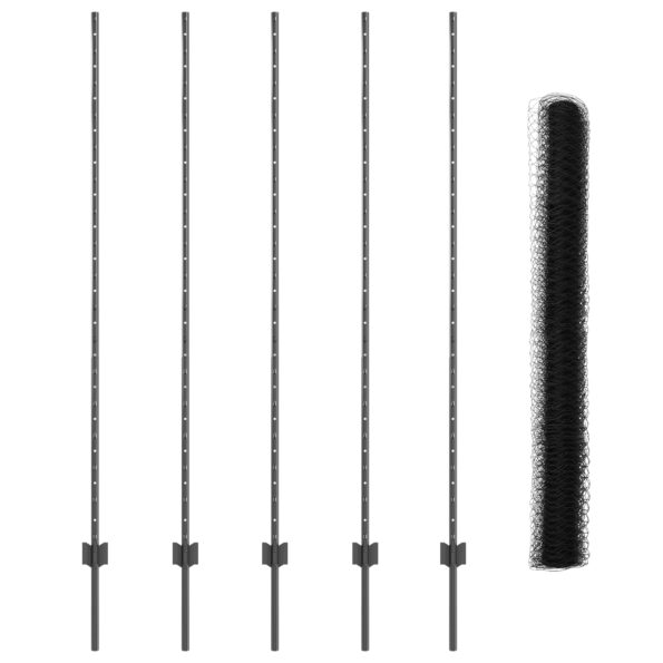 3336840_4.jpg vidaXL Plotové stĺpy 10 ks U-kolejnica sivá 160 cm oceľ – Obrázok 4