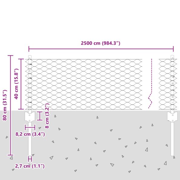 3336843_10.jpg vidaXL Plotové stĺpy 11 ks U-channel sivé 40 cm oceľ – Obrázok 10