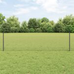 vidaXL Záhradný plot Súprava 2 Sivá Oceľové pletivo 25 x 0.5 m plot