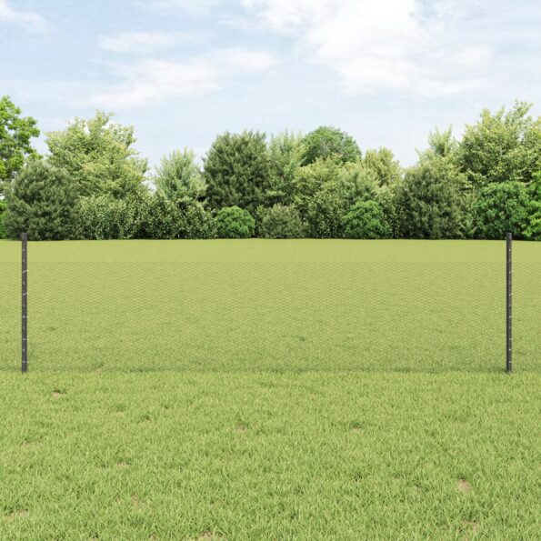 3336845_1.jpg vidaXL Záhradný plot Súprava 2 Sivá Oceľové pletivo 25 x 0.5 m plot – Obrázok 1