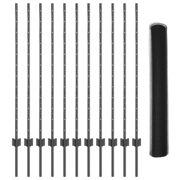 vidaXL Set záhradných plotov Sada 2 Sivá Práškovaná oceľ 25 x 1.2 m – Obrázok 4