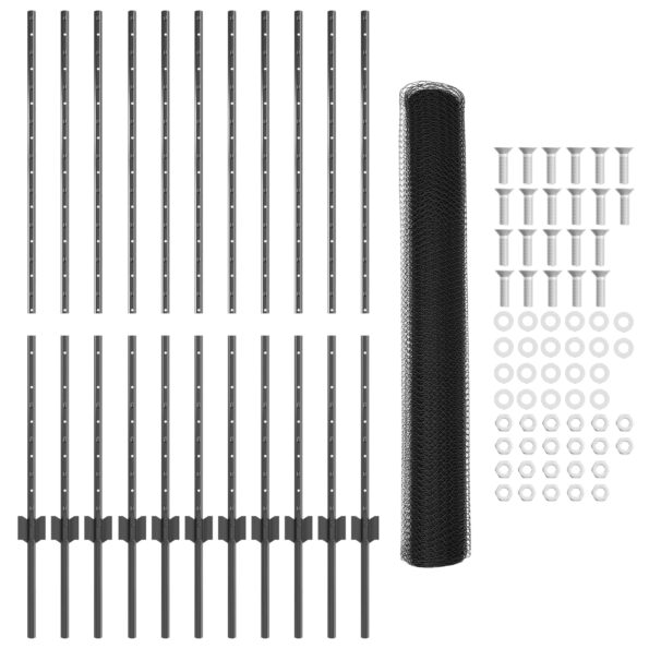 vidaXL Set záhradných plotov Sada 2 Sivá Práškovaná oceľ 25 x 1.2 m – Obrázok 5