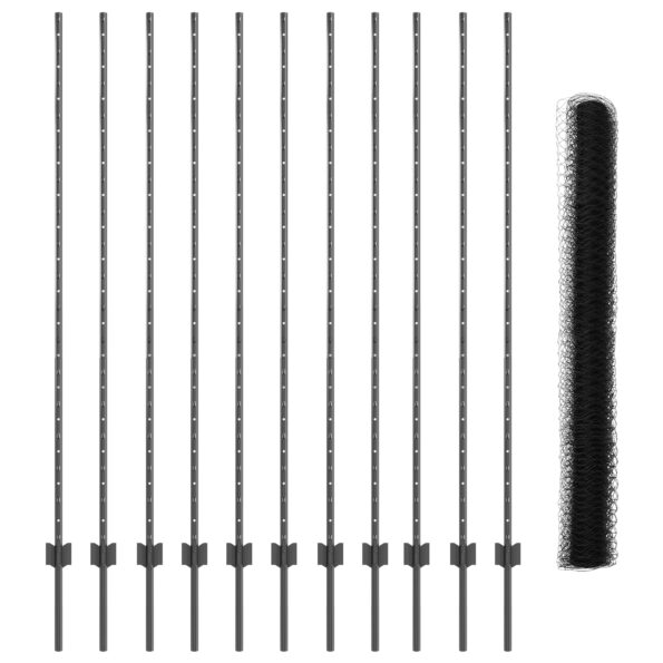 3336875_4.jpg vidaXL Plotové stĺpiky 22 ks U-Channel Sivá 160 cm Oceľ – Obrázok 4