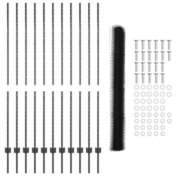 3336875_5.jpg vidaXL Plotové stĺpiky 22 ks U-Channel Sivá 160 cm Oceľ – Obrázok 5