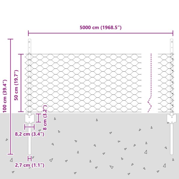 3336884_10.jpg vidaXL Plotové stĺpy 11 ks U-kanál sivé 60 cm oceľ – Obrázok 10