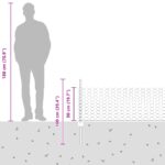 vidaXL Plotové stĺpy 11 ks U-kanál sivé 60 cm oceľ – Obrázok 12