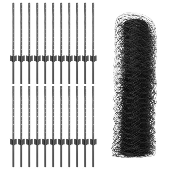 3336887_4.jpg vidaXL Plotové stĺpy 11 ks U-kanál Sivé 60 cm Oceľ – Obrázok 4