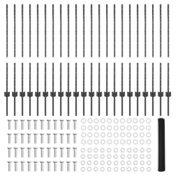 vidaXL plotové stĺpiky 22 ks U-kanál sivý 100 cm oceľ – Obrázok 5