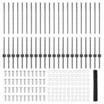 vidaXL Stĺpiky na plot 22 ks U-Channel Sivé 100 cm Oceľ – Obrázok 5