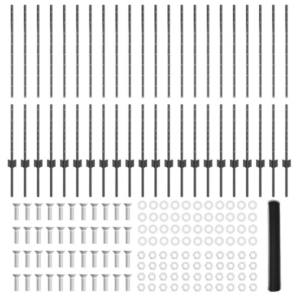 vidaXL Plotové stĺpy 22 ks U-Channel Sivý 120 cm Oceľ – Obrázok 5