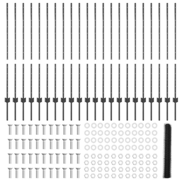 vidaXL Pletivo na stĺpy 22 ks U-kanál sivé 120 cm oceľ – Obrázok 5