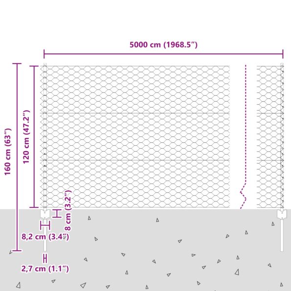3336900_11.jpg vidaXL Plotové stĺpiky 22 ks U-Channel sivé 120 cm oceľ – Obrázok 11