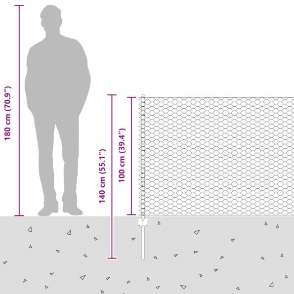 vidaXL plotové stĺpiky 22 ks U-kanál šedý 100 cm oceľ – Obrázok 13
