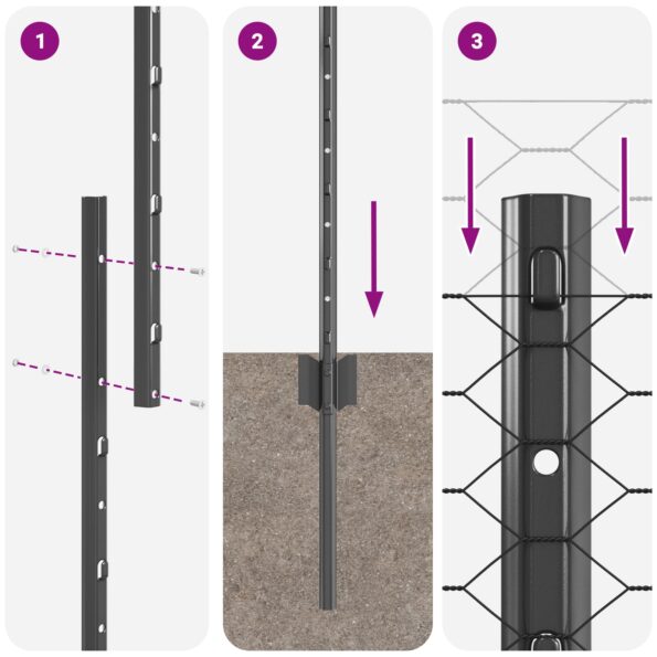 3336937_10.jpg vidaXL Sivé U-Channel plotové stĺpy, 22 ks, 140 cm – Obrázok 10