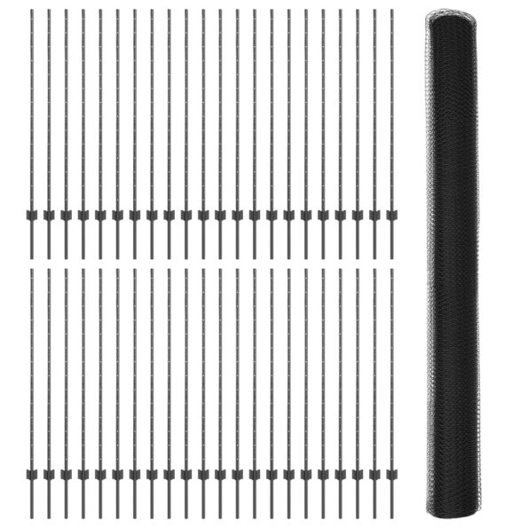 3336937_4.jpg vidaXL Sivé U-Channel plotové stĺpy, 22 ks, 140 cm – Obrázok 4