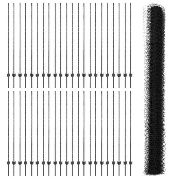 vidaXL Plotové stĺpy 22 ks U-kanál Sivý 150 cm Oceľ – Obrázok 4