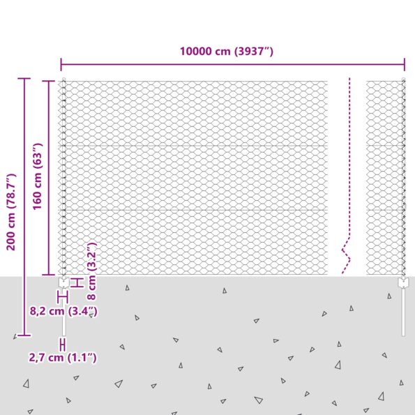 vidaXL Oplotenie posteľové 22 ks U-kanál sivé 160 cm oceľ – Obrázok 11