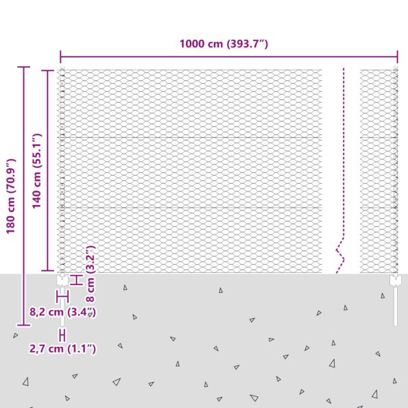 vidaXL Plotové stĺpiky 10 ks U-Channel 140 cm z pozinkovanej ocele – Obrázok 11