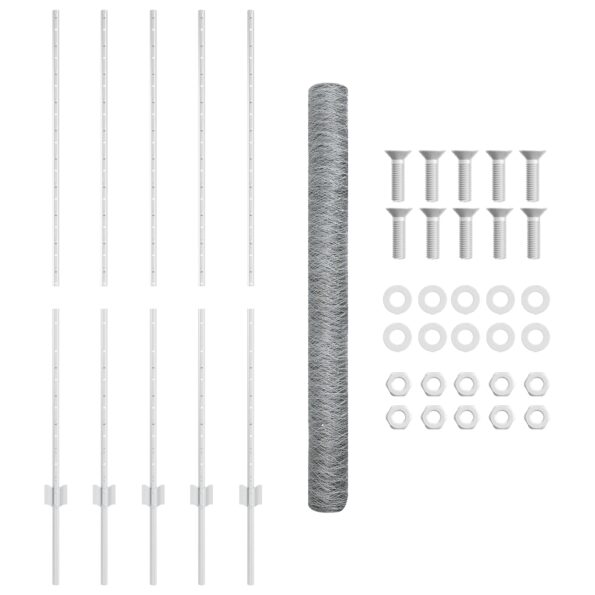vidaXL Plotové stĺpiky 10 ks U-Channel 140 cm z pozinkovanej ocele – Obrázok 5