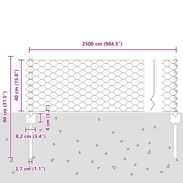 3336985_10.jpg vidaXL Plotové stĺpiky 11 ks U-kanál 40 cm pozinkovaná oceľ – Obrázok 10