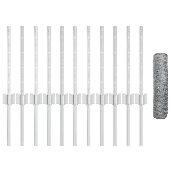 3336985_4.jpg vidaXL Plotové stĺpiky 11 ks U-kanál 40 cm pozinkovaná oceľ – Obrázok 4