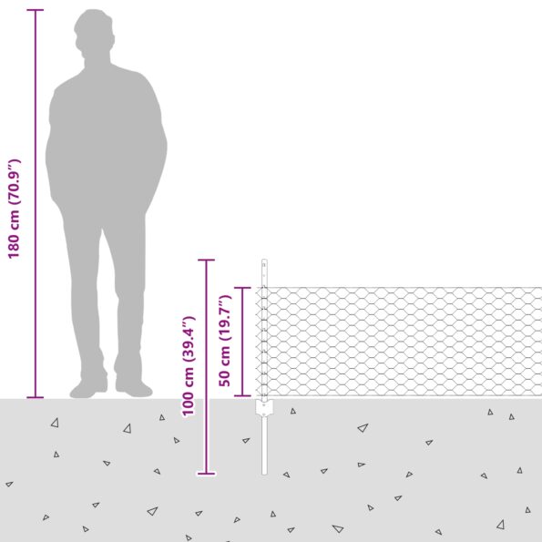 vidaXL súprava záhradného plotu Sada 2 Pozinkovaná oceľ 25 x 0.5 m – Obrázok 12