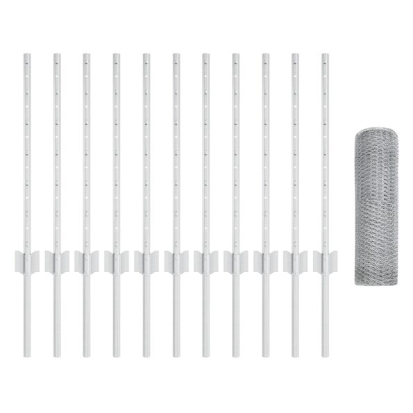 vidaXL Plotové stĺpiky 11 ks U-Channel 60 cm pozinkovaná oceľ – Obrázok 4