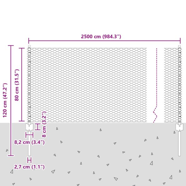 3336995_10.jpg vidaXL Plotové stĺpy 11 ks U-kanál 80 cm pozinkovaná oceľ – Obrázok 10