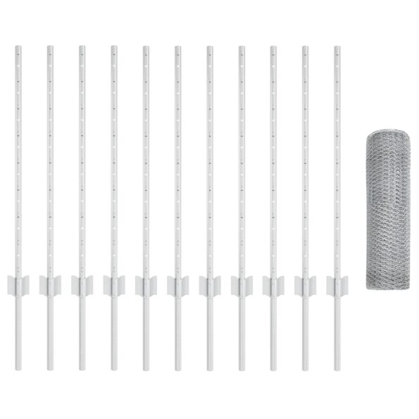 3336995_4.jpg vidaXL Plotové stĺpy 11 ks U-kanál 80 cm pozinkovaná oceľ – Obrázok 4