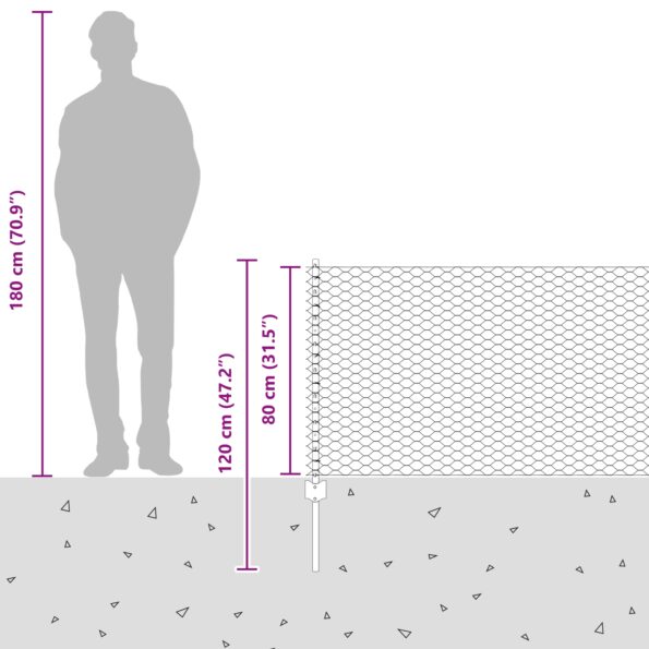 vidaXL Plotové stĺpy 11 ks U-kanál 80 cm pozinkovaná oceľ – Obrázok 12