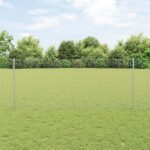 vidaXL Šesťuholníkový plot s 22 U stĺpikmi strieborný 1x25 m oceľ