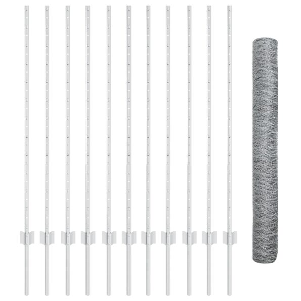 vidaXL Záhradný plot Sada 2 Pozinkovaná oceľ 25 x 1.2 m Trvácne – Obrázok 4