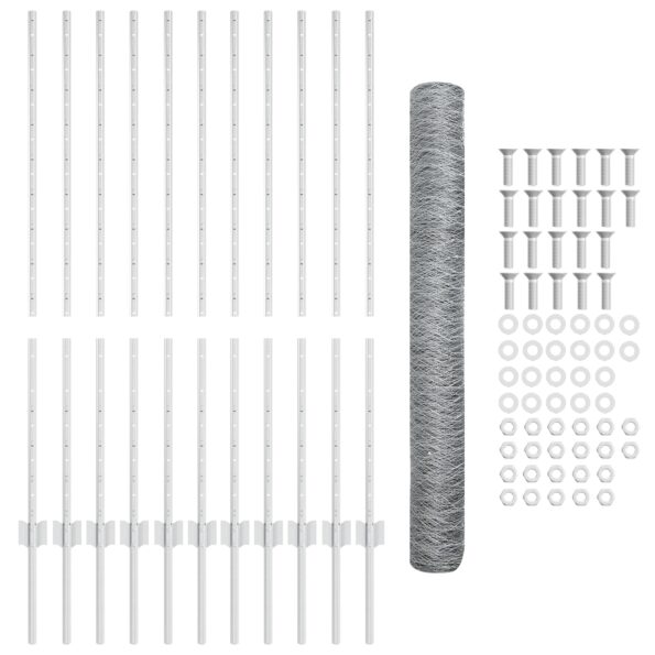 3337005_5.jpg vidaXL Záhradný plot Súprava 2 ks Galvanizovaná oceľ 25 x 1.2 m Odolný – Obrázok 5