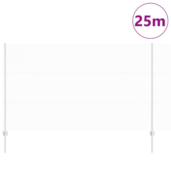 VidaXL plotové stĺpiky 22 ks U-kanál 140 cm pozinkovaná oceľ, VidaXL šesťuholníkový plot 1.4x25 m pozinkovaná oceľ – Obrázok 3