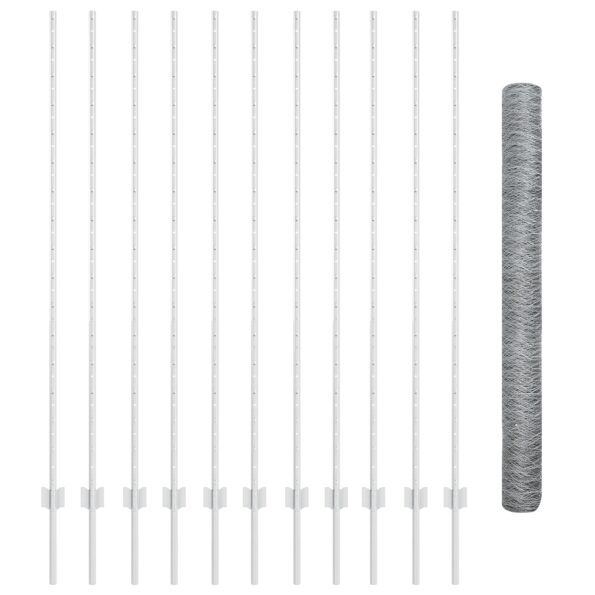 vidaXL Sada hexagónového plota Sada 2 Pozinkovaná oceľ 25 x 1.5 m Odolná – Obrázok 4