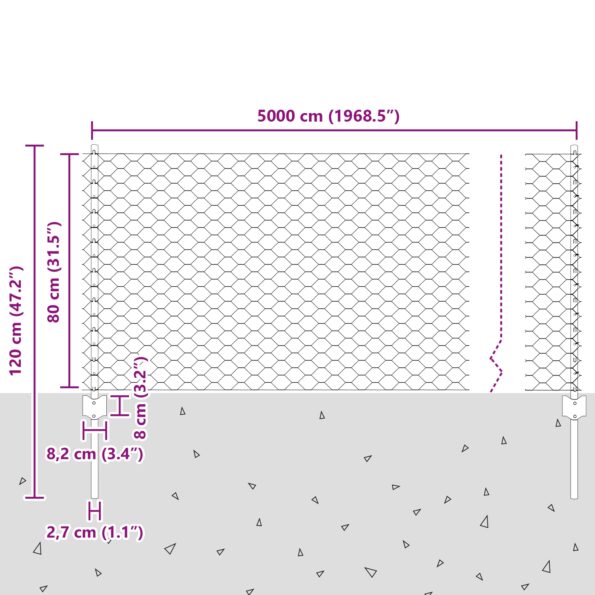 vidaXL Plotové stĺpy 11 ks U-Channel 80 cm pozinkovaná oceľ – Obrázok 10