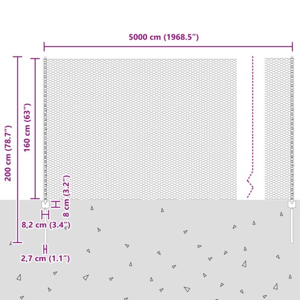 3337051_11.jpg vidaXL Plotové stĺpy 22 ks U-Channel 160 cm z pozinkovanej ocele – Obrázok 11