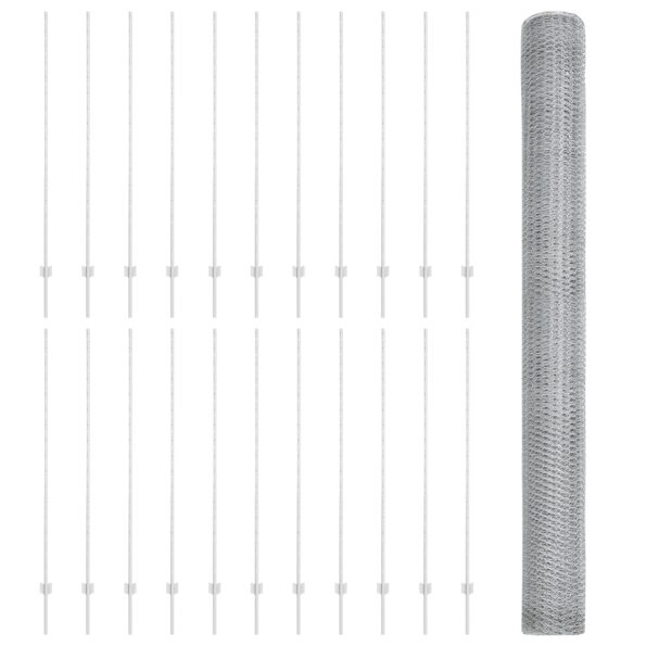 3337051_4.jpg vidaXL Plotové stĺpy 22 ks U-Channel 160 cm z pozinkovanej ocele – Obrázok 4
