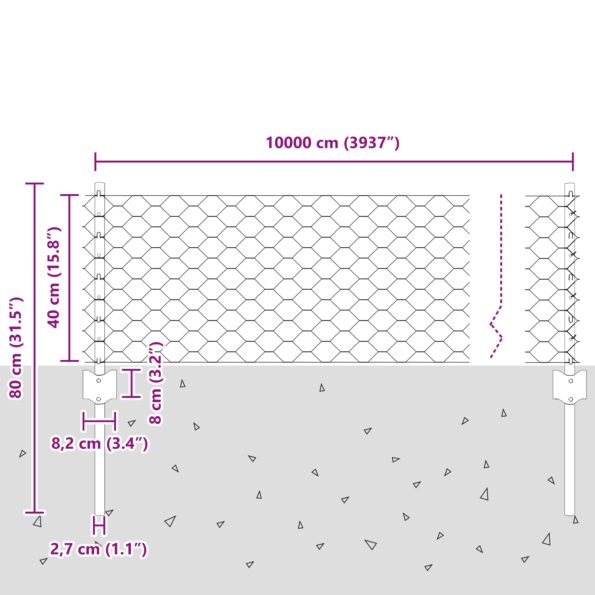 3337057_10.jpg vidaXL Sada plotových stĺpikov 11 ks U-Channel 40 cm z pozinkovanej ocele – Obrázok 10