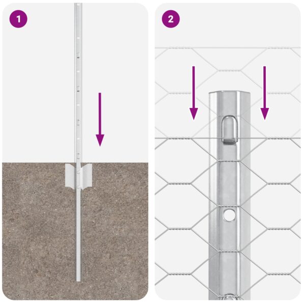 3337058_9.jpg vidaXL Plotové stĺpiky 11 ks U-kanál 60 cm pozinkovaná oceľ – Obrázok 9