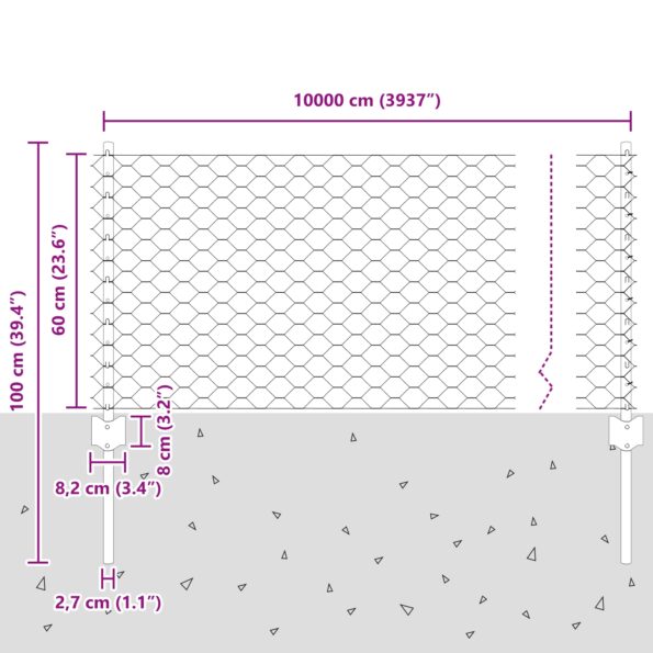 vidaXL Plotové stĺpiky 11 ks U-kanál 60 cm galvanizovaná oceľ – Obrázok 10