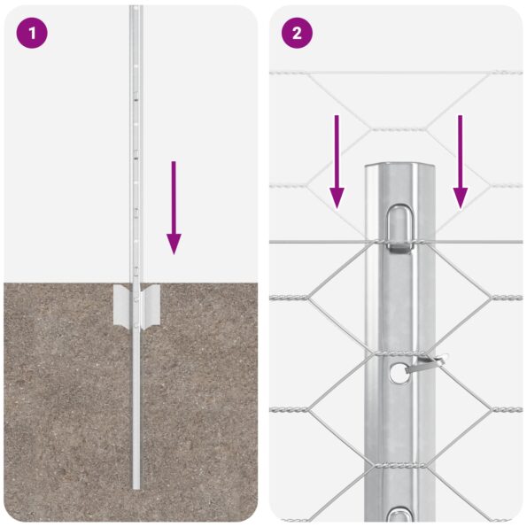 vidaXL Plotové stĺpiky 11 ks U-kanál 60 cm galvanizovaná oceľ – Obrázok 9